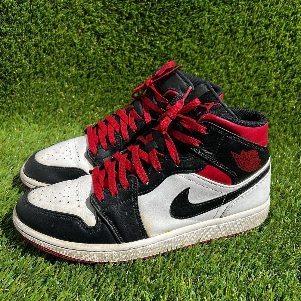 Nike Shoes Men 9.5 Air Jordan 1 Mid Gym Red Black White